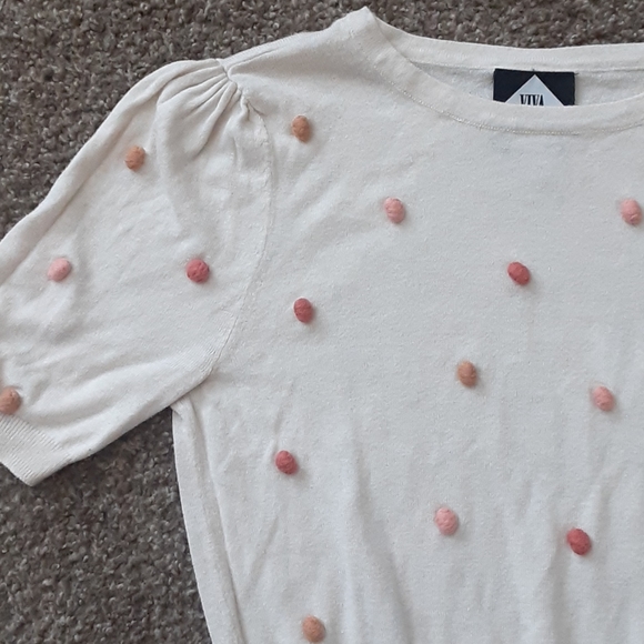 Cropped Cardigan with poms - Picture 2 of 3